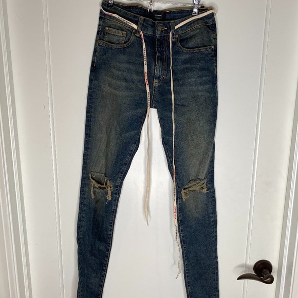 Represent Distressed Skinny Jeans - 28 - Picture 1 of 6